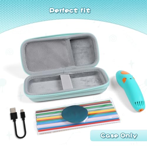 YUSSOT Case Compatible with 3Doodler Start+ Essentials for 3D Printing Pen Set for Kids, Travel Organizer Holders for Filament Refill Packs and and USB Cable, Protective Case,(Box Only)-Green by YUSSOT - Image 2