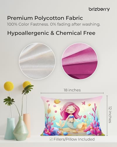 Image of Brizberry Kids Pillow Cushion with Super Soft Fabric | Animal & Cartoon Prints | 12x18 inches (Design 11)