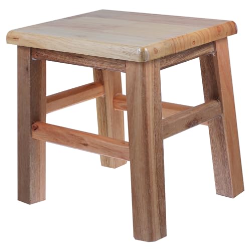 ROMISBABA Footstools Living Room Small Bench Shoes Stool Made of Solid Wood Easy to Clean Low Height Stool