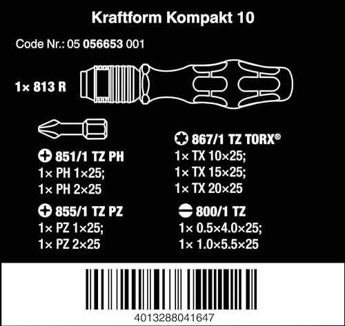 Wera Set Di Cacciaviti Kraftform Compact 10 Pezzi Nero - 11