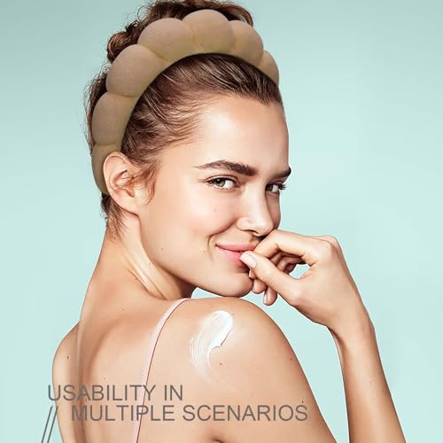DRESHOW Spa Headband for Women Sponge Headband for Washing Face Clouds Soft Terry Cloth Makeup Skincare Headbands - Image 3