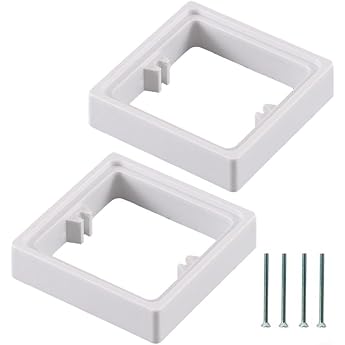 Electrical Socket Spacer 1 Gang Frame Plate with 4 Screws for Electrical Work to Increase Height of Flush Mount Box White