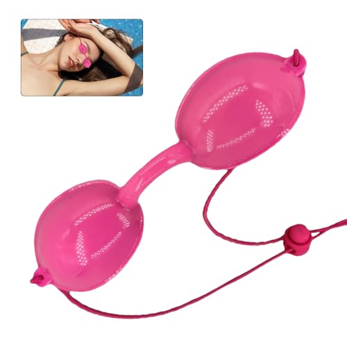 Gafas de protección para tumbonas, ajuste cómodo, gafas protectoras ajustables, protección contra rayos UV, antirreflejos, ideales para camas de bronceado, tomar el sol y terapia de luz, color rosa