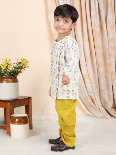 Image of POLKA TOTS Premium Cotton Dhoti Kurta Set for Kids Boys | Traditional Angrakha Style Ethnic Wear for Boys | Kurta Dhoti Set for Kids | Festive & Wedding Clothing Set for Baby