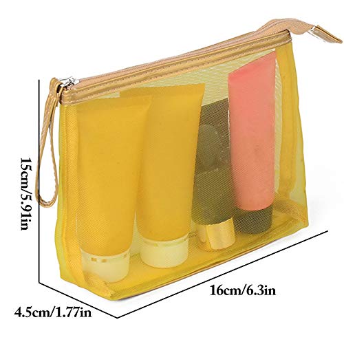 COOFIT Bolsa De CosméTicos Em Malha PortáTil Bolsa De Malha Com ZíPer Bolsa De Maquiagem Para Viagen