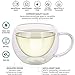 Teabloom Modern Classic Insulated Cups – 6 oz / 200 ml – Set of 4 Double Walled Glass Cups for Tea or Espresso