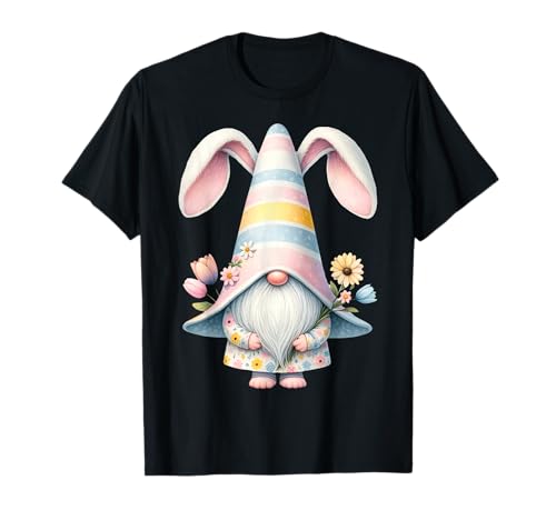 Easter Gnome Bunny Rabbit Easter Basket Spring Gnome T-Shirt