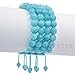 AD Beads Natural 8mm Gemstone Bracelets Healing Power Crystal Macrame Adjustable 7-9 Inch (Aquamarine)