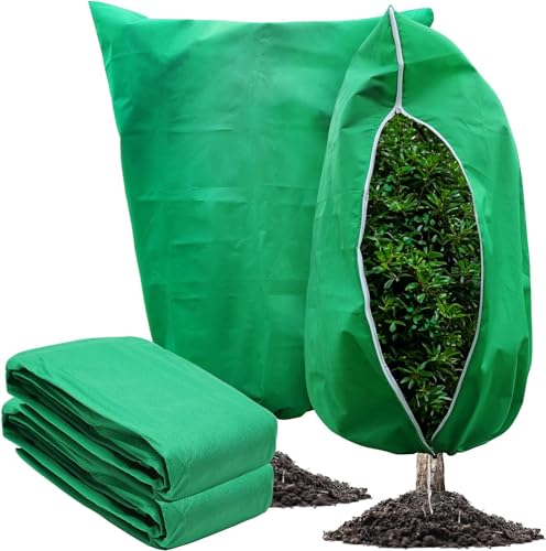 OAHAO 2 Packs Plant Covers Freeze Protection 80 X 120cm Large Frost Blankets for Plants Frost Cloth...