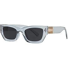 Chic Rectangular Cat-Eye Sunglasses for Women - Trendy Oversized Frame with Decorative Accent, UV Protection