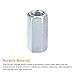 uxcell 2pcs M16x22x50mm Coupling Nuts - Galvanized Carbon Steel Hex Threaded Rod Coupler for Furniture, Electronic, Industrial