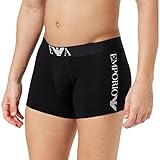 Emporio Armani Men's Shiny Big Logo Trunks, Black, M