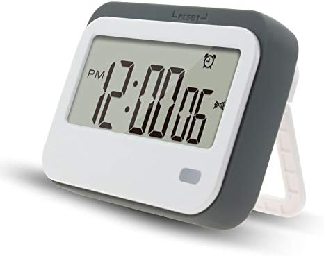 Digital Kitchen Timer, Alarm Clock,Stopwatch,Large Digits,Loud Alarm, Mute Blinking Light and Magnetic Stand .Kitchen Timer, Classroom Timer... (Gray)
