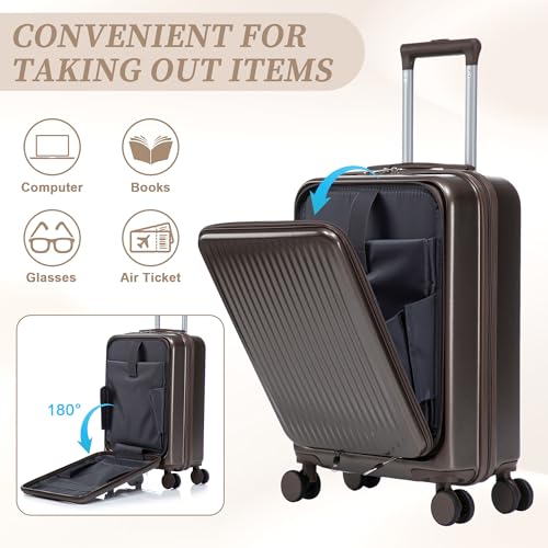 Image of 20 /14 Inch Hardside Luggage, Durable ABS Suitcase with Spinner Wheels