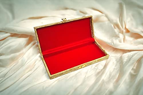 Image of SHAKTISM Wood Decorative And Attractive Box Cash Box, Shagun Box, Jewellery Box, Money Box Envelop Wedding, Gift Box, Bangel Box (Pack Of 1Pc, Golden)