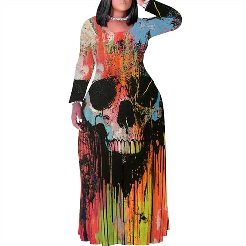 Image of PinkPatty Women's Plus Size Long Sleeve Maxi Dresses T Shirt Boho Sundress Fall Dress with Pockets