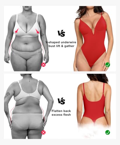 Image of Popilush Corset Shapewear Bodysuits for Women Tummy Control Body Suits Tops
