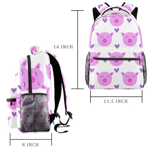 Sac à dos d'école motif cochon multicolore et ultra résistant - 2