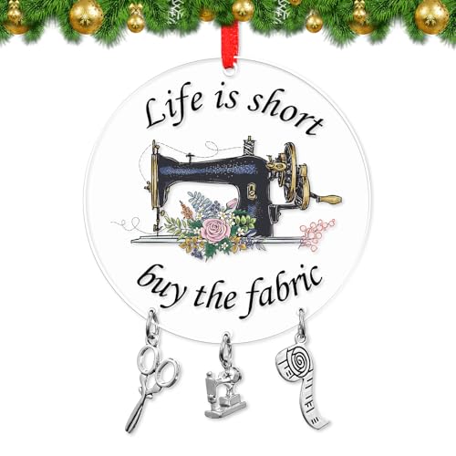 Syhood Sewing Machine Gift for Christmas Acrylic Hanging Sewing Machine