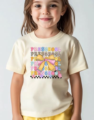 Image of Kids Toddler Boys Girls Back to School Shirt First Day of Preschool T-Shirt Short Sleeve Top