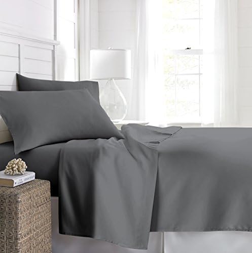Egyptian Luxury Bed Sheet Set - Hotel Collection with Deep Pockets, Wrinkle and Fade Resistant, Hypoallergenic Sheet and Pillow Case Set (Gray, Twin)