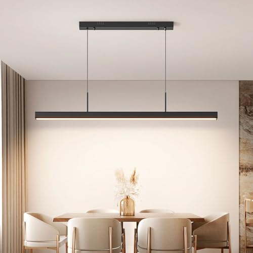 Suspension table pendante LED noir 120cm en aluminium antirouille haut de gamme