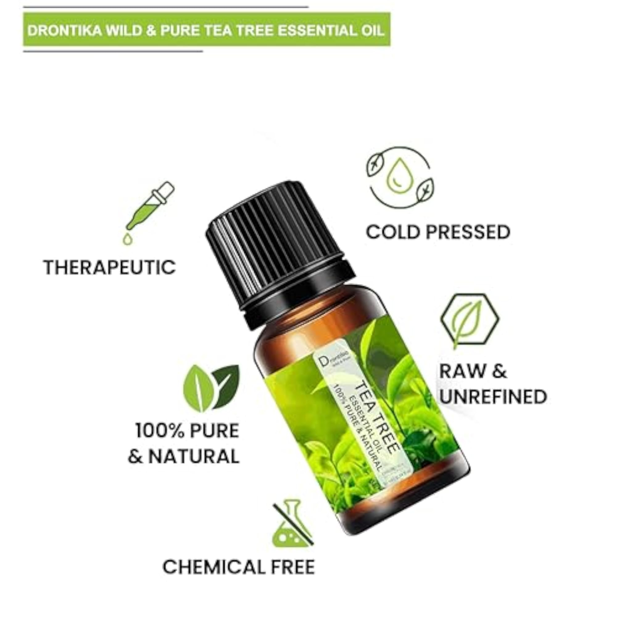 Tea Tree Essential Oil for Skin, Hair & Toenails, 100% Natural