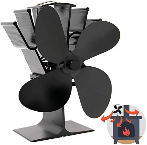 Heat Powered 4 Blade Stove Fan | Silent Operation | Fireplace Wood & Log Burner | Increased Efficiency | Safe & Eco Friendly | M&W