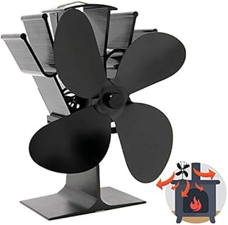 Heat Powered 4 Blade Stove Fan | Silent Operation | Fireplace Wood & Log Burner | Increased Efficiency | Safe & Eco Friendly | M&W