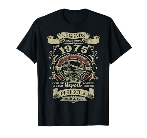 Legends were born in 1975 48 cumpleaños motocicleta motociclista Camiseta
