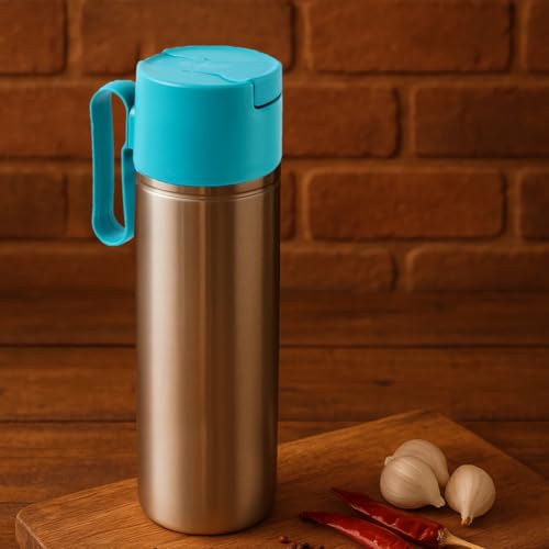 Image of SUPERMOM Oil Pourer 1000ml - Stainless Steel with Anti-Drip Spout & Easy Grip Handle Dispenser for Cooking Oil, Vinegar, Ghee & Liquid Seasoning, Leakproof Kitchen Storage Bottle (Set of 1)