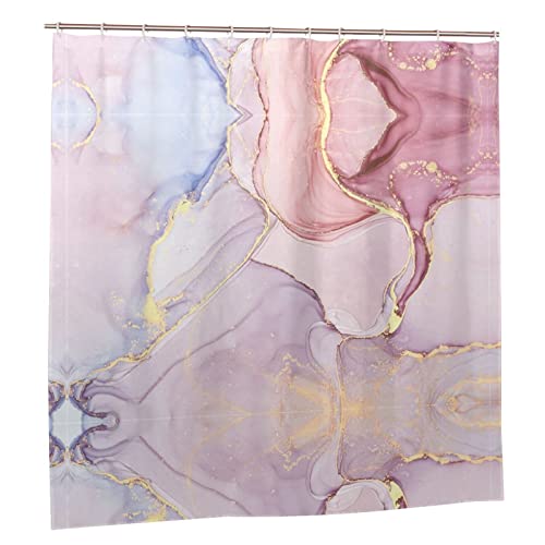 Rideau de douche imperméable violet marbré pour garder le sol sec et propre