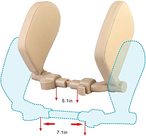Almohada reposacabezas para asiento de auto beige miniatura 3