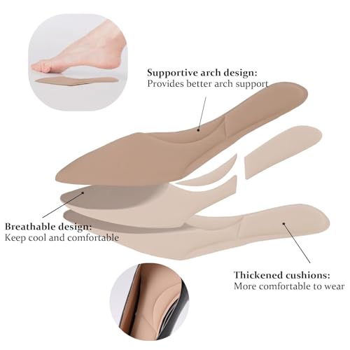 Image of LingxiaUne Dress Shoes for Women, Comfortable Dressy Flats, Womens Chunky Heel Pumps with Arch Support and Pointed Toe