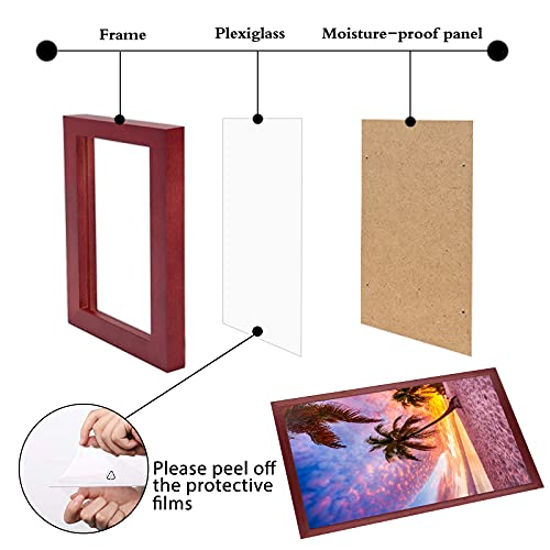 Nohouis Diamond Painting Picture Frames 10X14,For 12 X 16 In/30 X 40Cm 5D Diamond Painting Art Kits Diamond Painting Pictures Or Photos,Red Natural Solid Wood Wall Hanging Picture Frame #TOP2