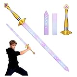 skouxbuelk Cosplay Anime Costume Accessories 3D Printed Sword Retractable Weapon Adults Halloween Outfits,Korean Idol Cosplay Weapon, Fantasy Accessory, Halloween Costume Purple