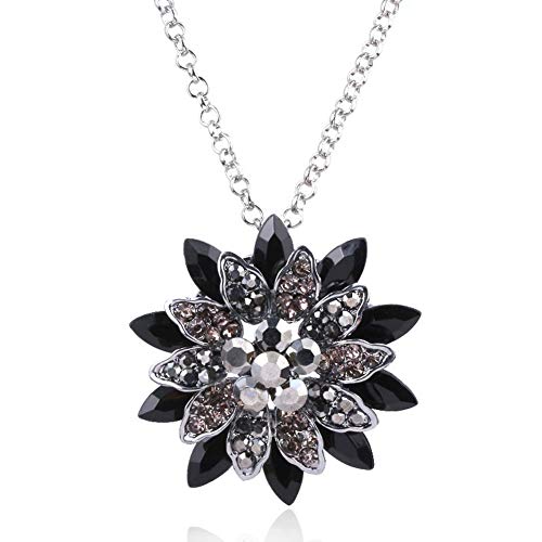 Moniku Spidergirl Black Dahlia Crystal Pendant Necklace Gift from Michel Jones Necklace Jewelry (Big)