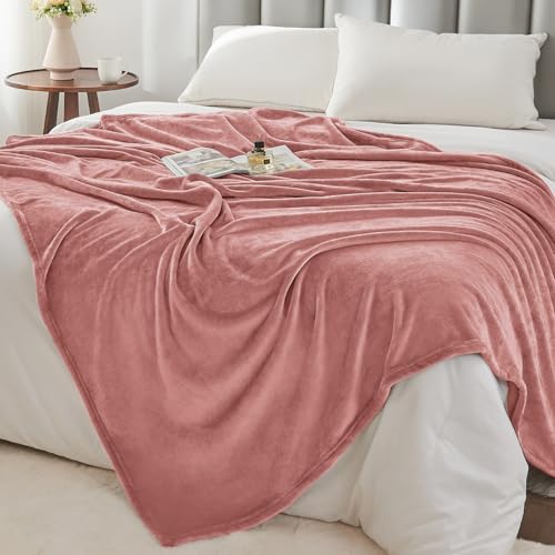 Image of BEDELITE Fleece Blanket Dusty Pink Throw Blankets for Couch & Bed, Luxury Plush Cozy Fuzzy Blanket 50x60 inches, Super Soft Warm Lightweight Throw Blanket for Travel Camping
