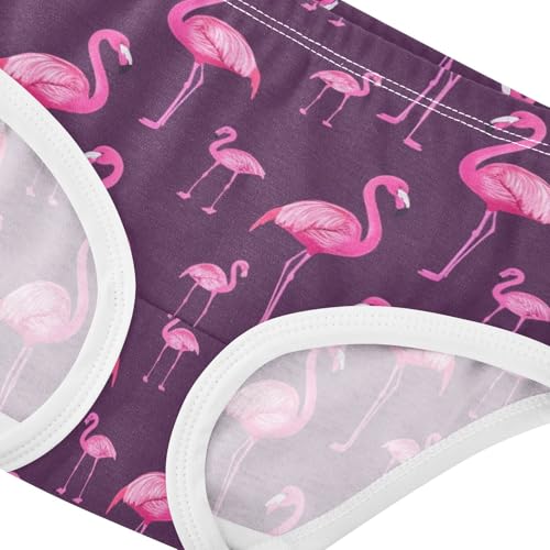 Joisal Cartoon Flamingos Dark Purple Girls Underwear Toddlers 2t Cotton Little Girl Panties Pattern Briefs Girls Undies4