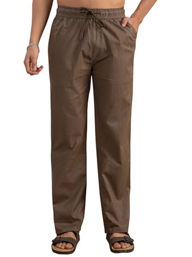 Image of Men's Premium Linen Pants | Lightweight Breathable Fabric | Elastic Waist with Drawstring | Straight Fit | Side Pockets | Perfect for Casual, Holidays & Travel