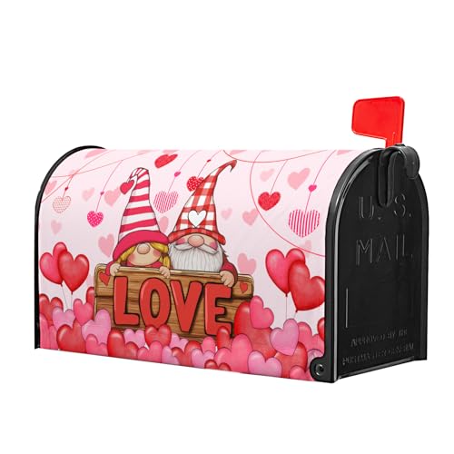 Image of Happy Valentine's Day Mailbox Covers Magnetic Love Heart Pink Mailbox Cover Standard Size 25.5 X 21 Valentine's Day Decor Holiday Mailbox Wrap Post Letter Box Cover Decorative for Home Garden Outdoor
