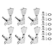 Swhmc 6 Left Sealed Guitar String Tuning Keys Tuner Maching Heads Pegs for ST Tele SG Style Electric or Acoustic Guitars, Chrome
