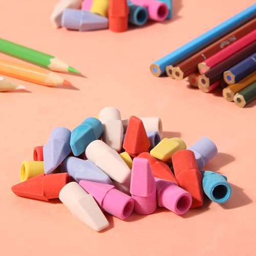 Image of Mr. Pen- Pencil Erasers Toppers, 120 Pack, Colorful, Latex Free, No Smudge | Mr Pen Erasers for Pencils, Pencil Top Erasers, Eraser Caps, Eraser Tops