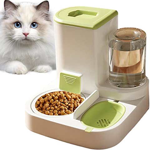 Comedero automático para mascotas, dispensador de alimentos 2 en 1 para gatos y perros, cuenco de comida para perros, gatos, comedero automático y juego de bebedero para mascotas pequeñas, medianas y