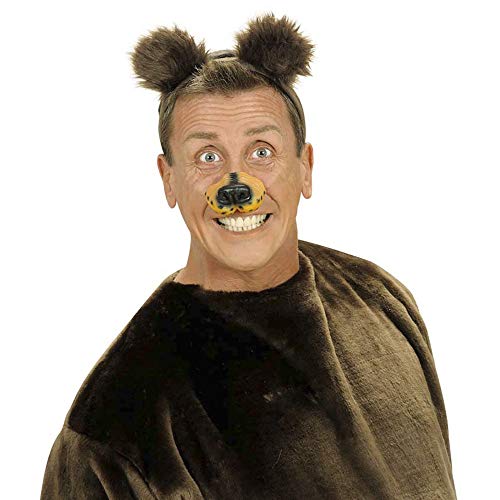 Widmann-2329B-Haarreif-Baer-Baerenohren-aus-Pluesch-Braun-Tier-Kostuem-Accessoire-Karneval-Mottoparty