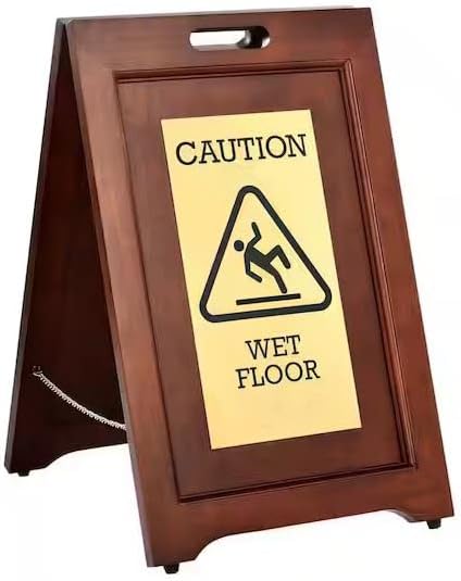 Commercial Wooden Caution Board Wet Sign