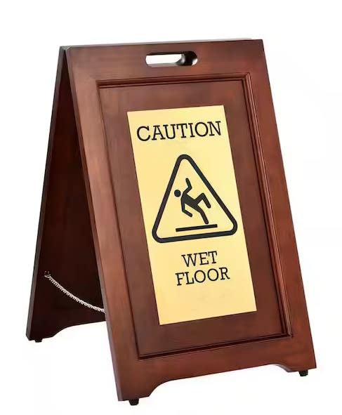 Commercial Wooden Caution Board Wet Sign