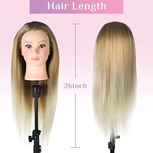Neverland Beauty Styling Head Training Head, 26 inch Doll Head for Hairdressers Cosmetology Mannequin Head with Eyelashes - Image 2