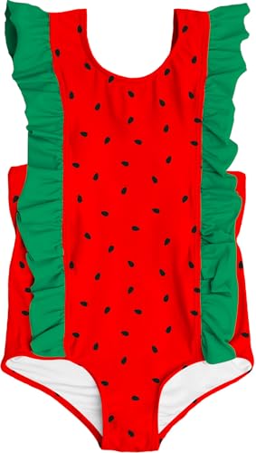 Image of RAISEVERN Baby Girls Swimsuit Ruffles Bathing Suits Cute Beach Sport Swimming Backless Summer One Piece Swimwear 2-7 Years