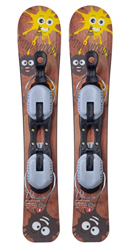 GPO Snowblade Mini Woody, löpning kort skidor inkl. GC-001-bindning, 70 cm lång, stor fotskidor för män och kvinnor